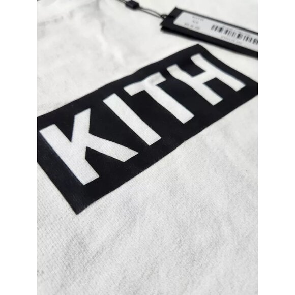 Kith Black on White Box Logo Tee Mens Size X-Small Very Rare 2017